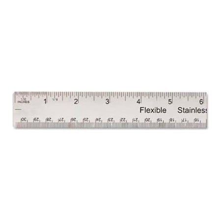 Universal Stainless Steel Ruler w/Cork Back and Hanging Hole, 12", Silver UNV59023***
